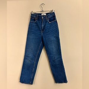 Abercrombie & Fitch 90s Straight Jeans Women Ultra High Rise Curve Love Sz 25